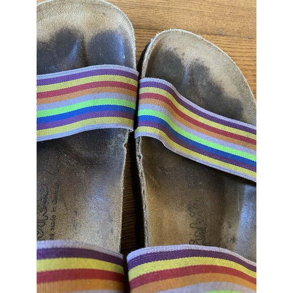 Birki’s X Birkenstock Curacao II Stretch Rainbow Sandal Size M 8 W 10 Slide Vaca - Picture 5 of 10